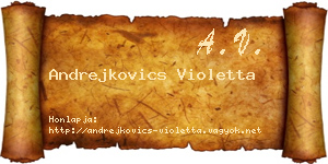 Andrejkovics Violetta névjegykártya